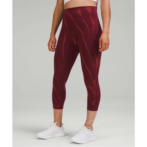 Like New Lululemon Wunder Train 23” Sun Bleached Washed Red Merlot, size 12 - Picture 2 of 9